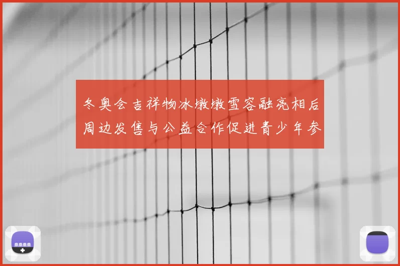 冬奥会吉祥物冰墩墩雪容融亮相后周边发售与公益合作促进青少年参与